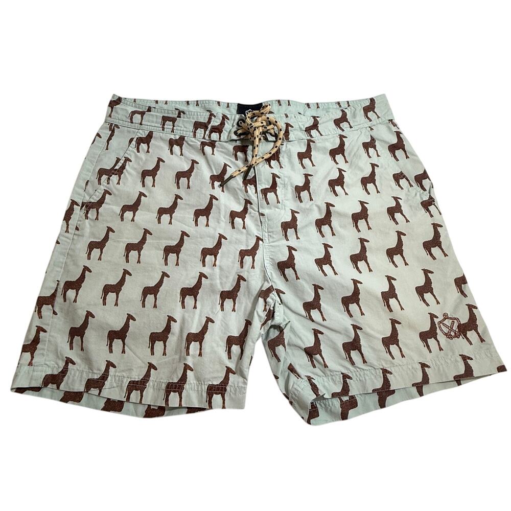 Zanerobe Camel Print Cotton Drawstring‎ Board Shorts Size 34